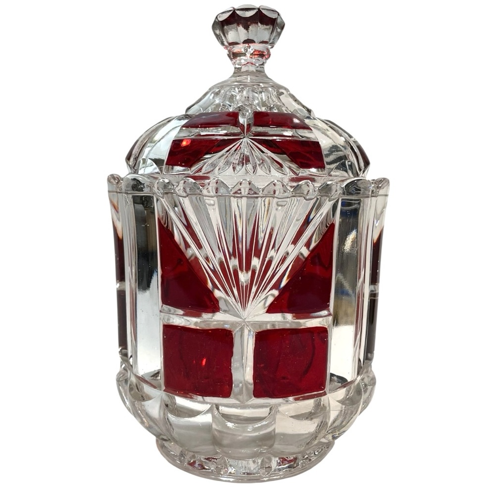 Antique 1890s Oregon by Richards & Hartley Glass Company Glass Sugar Jar